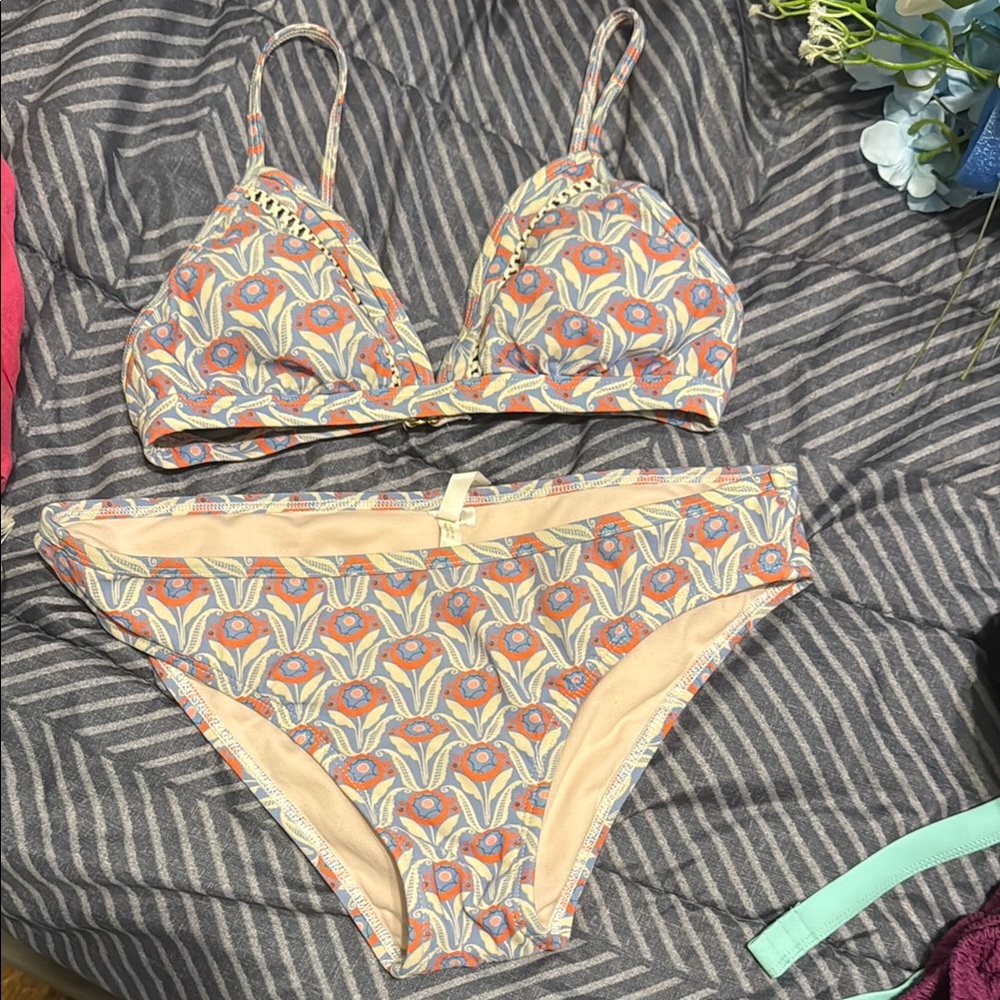 ANTONIO MELANI Orange and Blue Bikini Set